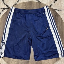 Vintage Y2k 2002 Adidas Blue Shorts Pockets Basketball Gym Heavy Drawstring