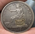 GENUINE 1877 S TRADE DOLLAR "HOBO DOLLAR" CHAMBER POT
