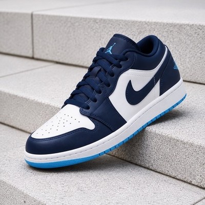 Nike Air Jordan 1 Low Midnight Navy University Blue 553558-404 Men's Size New
