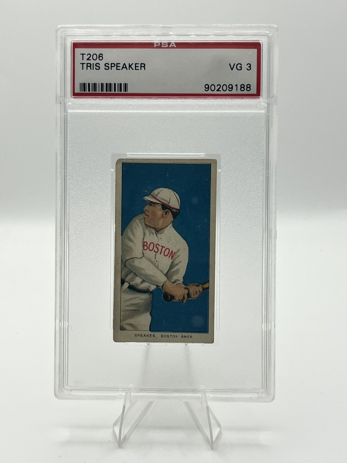 1909 Piedmont T206 Tris Speaker Red Sox Indians A's Baseball Card PSA 3 HOF