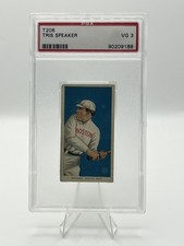 1909 Piedmont T206 Tris Speaker Red Sox Indians A's Baseball Card PSA 3 HOF 