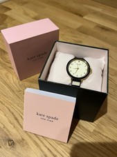 Image of Kate Spade, New York Park Row Black And White Watch With Gold Dial