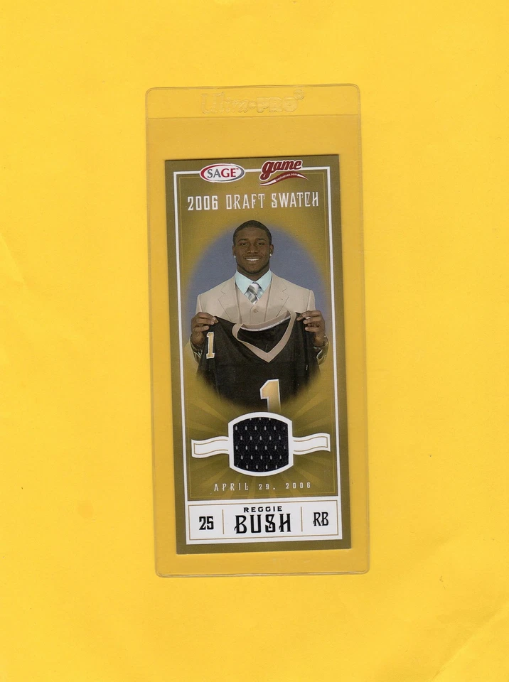 2006 SAGE DRAFT SWATCH 4 CARD SET VINCE YOUNG & REGGIE BUSH & MATT LEINART - Image 3 of 4