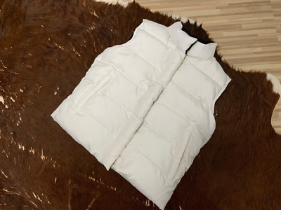 GAP Kinder Mädchen Jungen Unisex Daunen Stepp Weste Jacke Weiß Gr. M / 7 - 9 Y