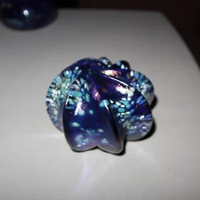 PHOENIX STUDIOS CARL RADKE IRIDESCENT ART GLASS SIGNED HEAVY PAPERWEIGHT
