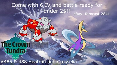 Pokemon Sword And Shield Shiny Cresselia and Heatran Bundle 6IV Battle Ready 