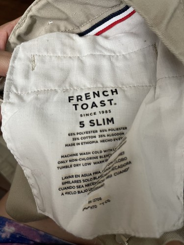 French Toast And Wonder Nations Boy's Uniform Pants 2 PSC Size 5 Straight Ajust - Picture 4 of 7