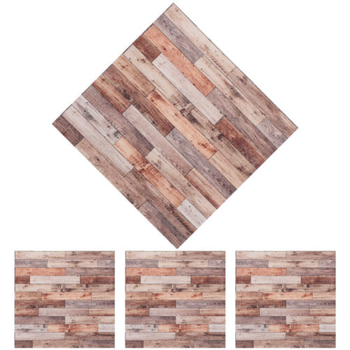 4 Pcs Tiny Toys Miniature Dollhouse Wallpaper Floor Floorboards Decorations