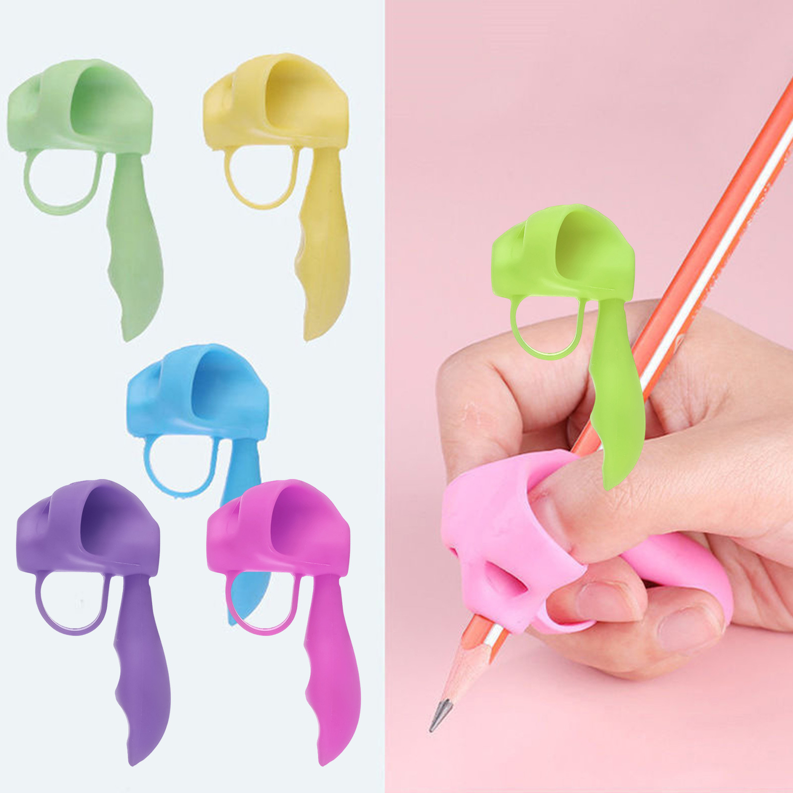 5pcs Pencil Grips for Kids Handwriting Home Schooling And Preschool Writing Tool