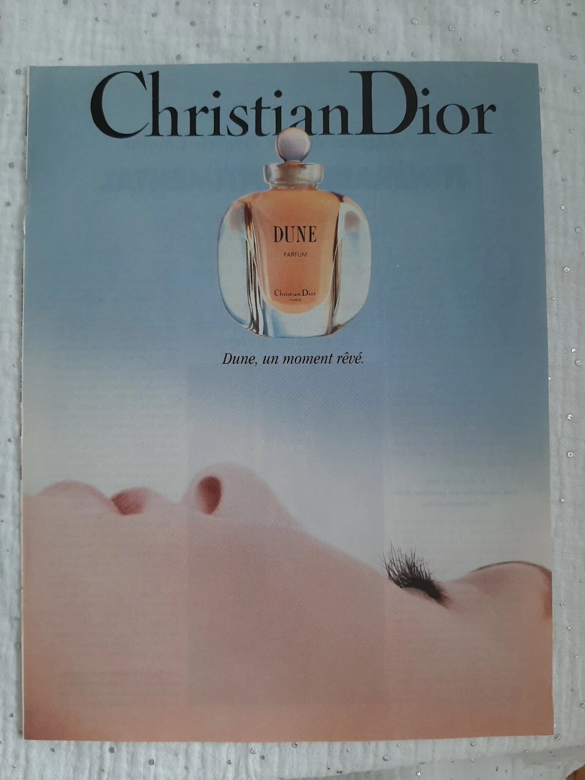 Publicité papier Parfum. Perfume Ad C. Dior Dune de 1994