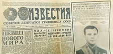 Vintage Newspapers Red Star Issue About Tragic Death of Cosmonaut Yuri Gagarin 