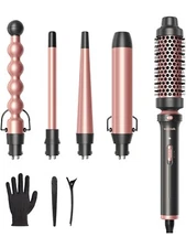 Wavytalk 5 In 1 Curling Wand Set Rose Gold Fast Heating Versatile Hair Styling