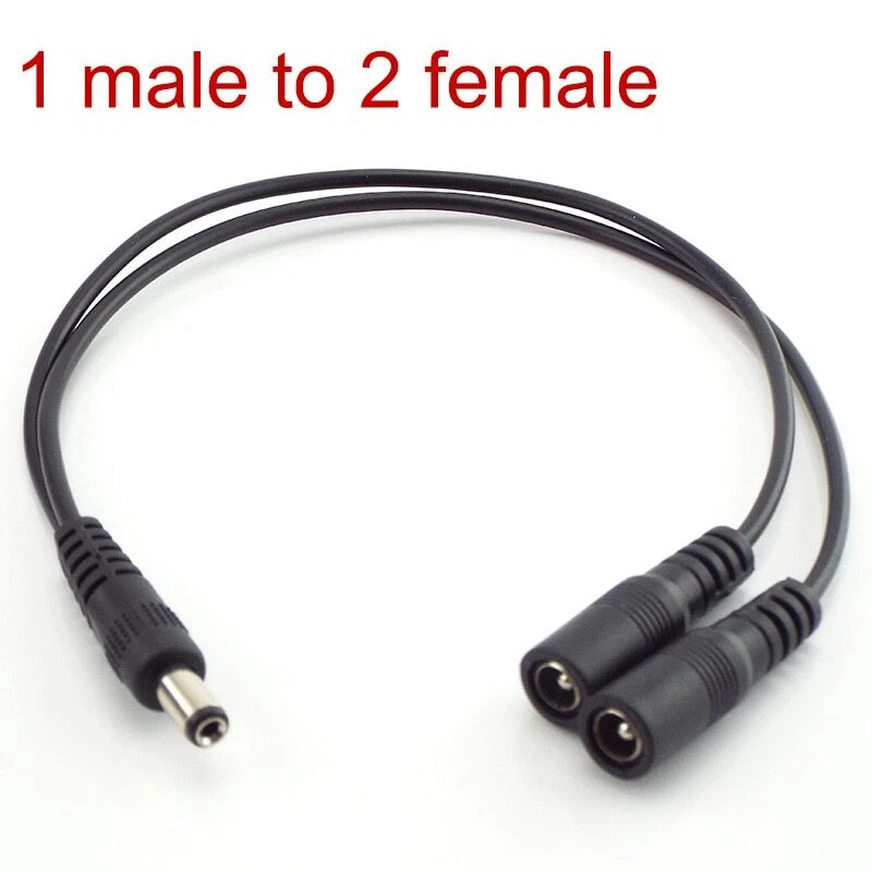 50pcs wholesale 5.5mm x 2.1mm Female to Male DC Power Splitter Connector Cable - Image 3 of 4