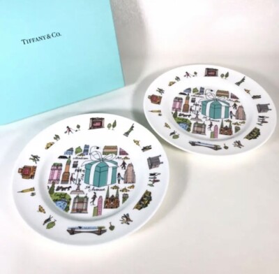 New Tiffany & Co. 5th Avenue Dessert Plate 2pcs Tableware Dish Japan  Mint