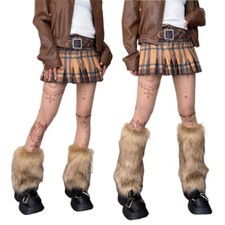 Faux Fur Plush Leg Warmers Furry Plush Adult Costume Leg Warmers Festival Warmer