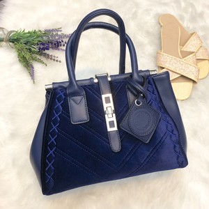 navy blue velvet handbag