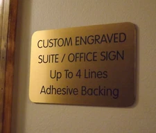 Custom Engraved 4x6 Brushed Gold Office Door Wall Unit Sign Plate Plaque