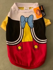 NUEVO CON ETIQUETAS Disfraz de Mascota Disney Grande - PINOCHO - Ropa para Perro Camisa Halloween