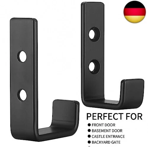 Qeapug 2Stk schwerlast Wandhaken, J Form Garage Haken, Schwarz Universalhaken - Bild 3 von 8