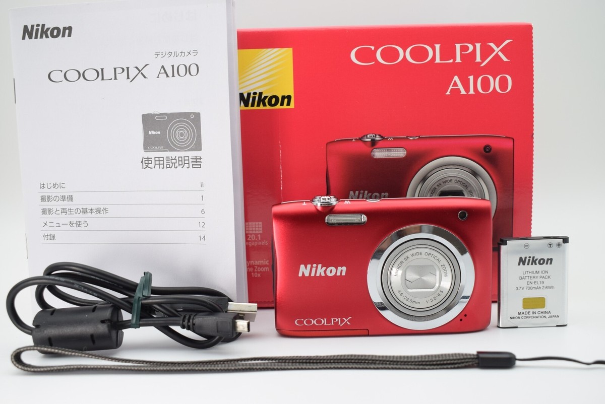Nikon Coolpix A100 Red Compact Digital Camera from Japan w