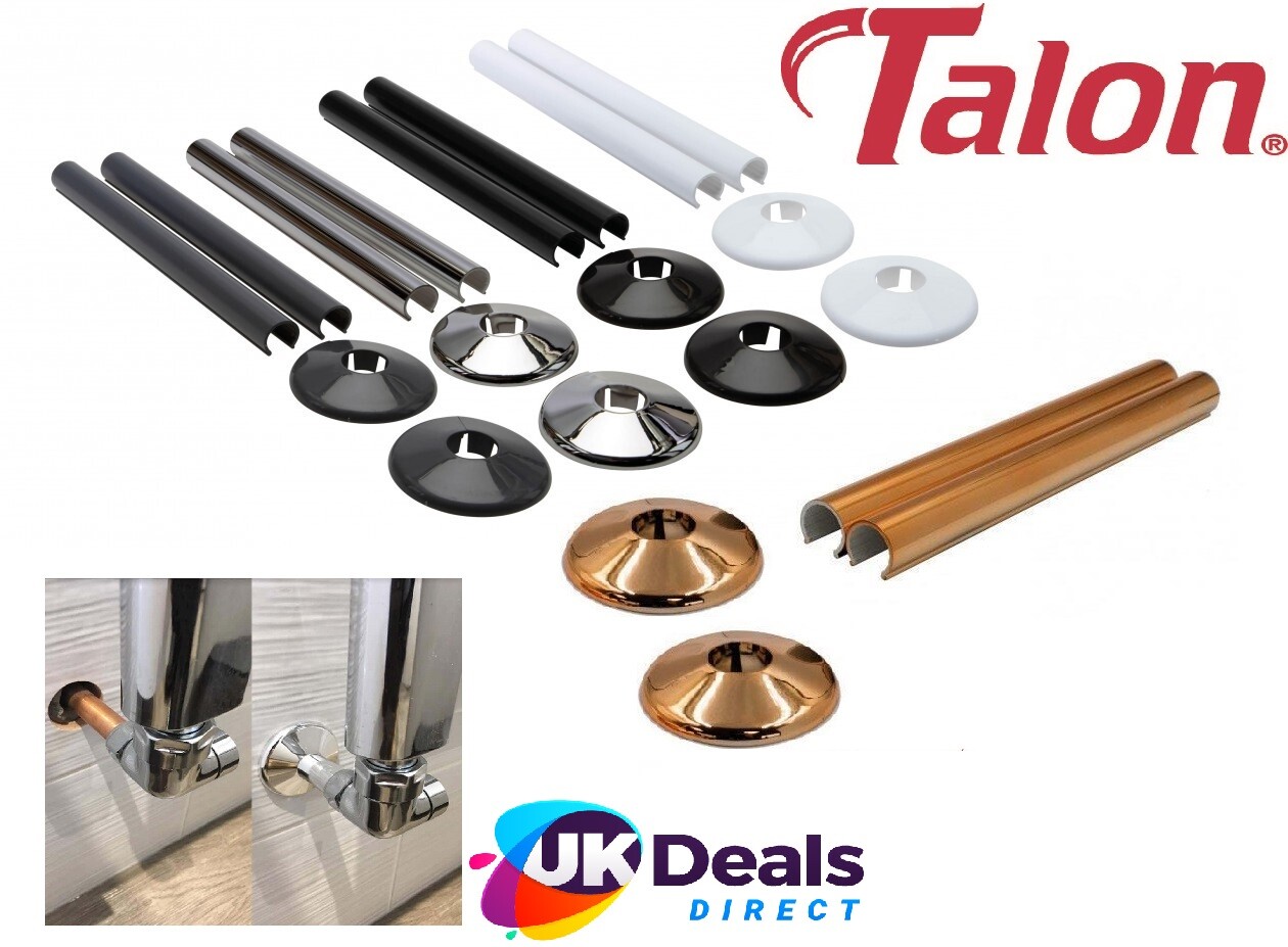 RADSNAPS RADIATOR PIPE COVERS & COLLARS 15mm CHROME BLACK GREY SNAPPIT