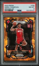 Amen Thompson 2023-24 Panini Prizm Orange Ice #150 PSA 8 RC