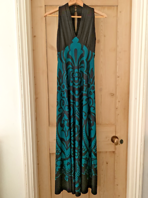 Phase Eight Sleeveless Maxi Dress Green Black Print Size 8 | eBay UK