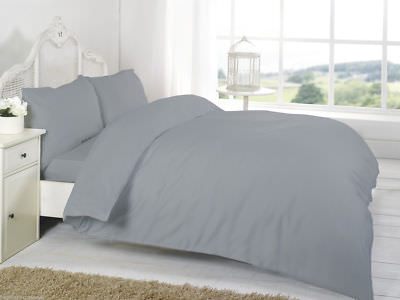 Grau T200 Ägyptische Baumwolle Bettbezug Bettwäsche Set mit Kissenbezügen Bezug Bett