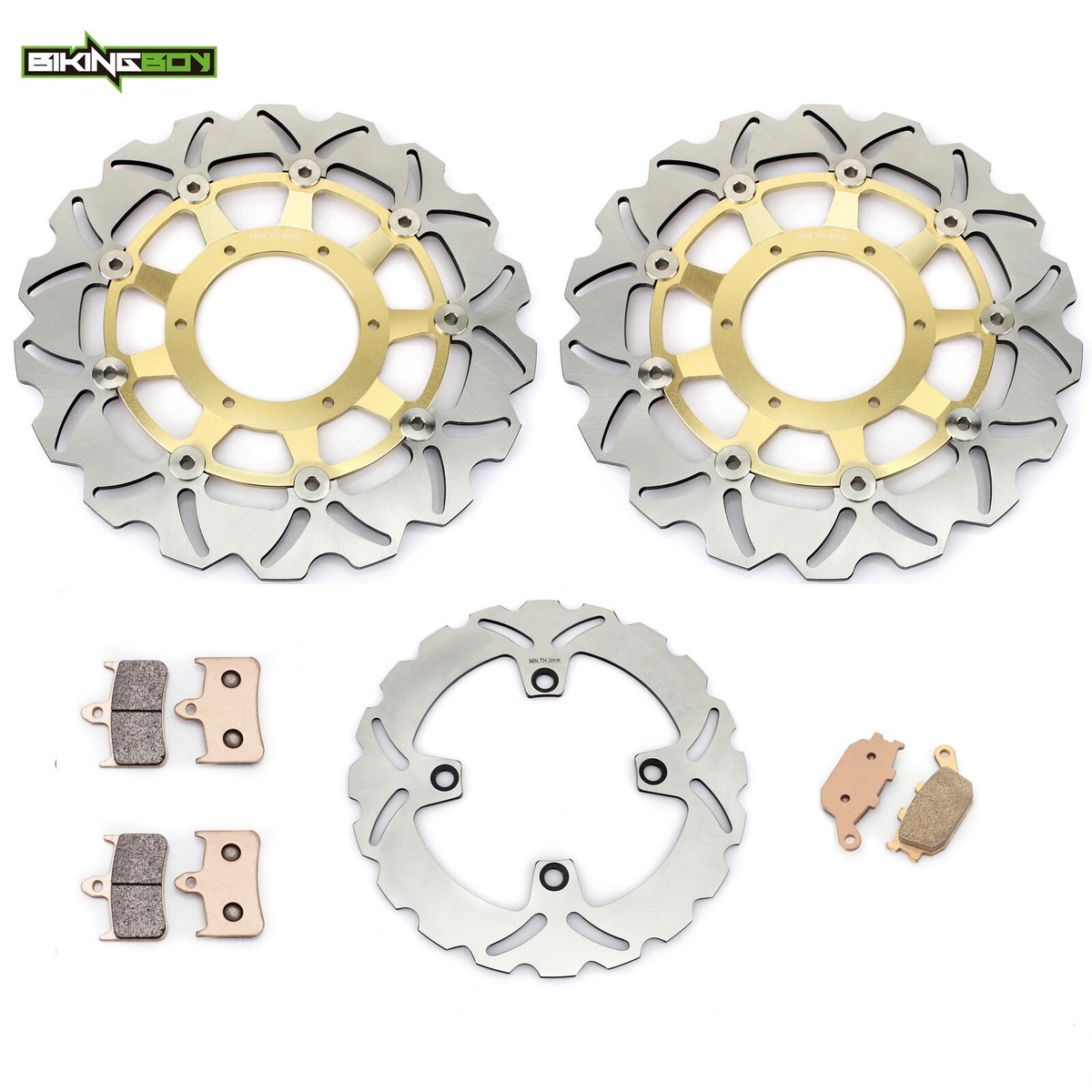 Front+Rear Brake Rotors+Pads For Honda CB900F 919 Hornet 2002-2007