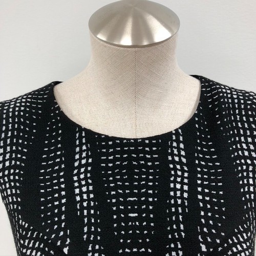 Diane Von Furstenberg Sheath Dress Womens 8 Black Wool Knit Sleeveless Career - Picture 2 of 18
