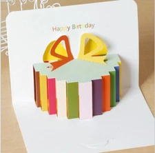 3D Pop Up Greeting Cards Birthday Children's Small Thanks Greeting Card