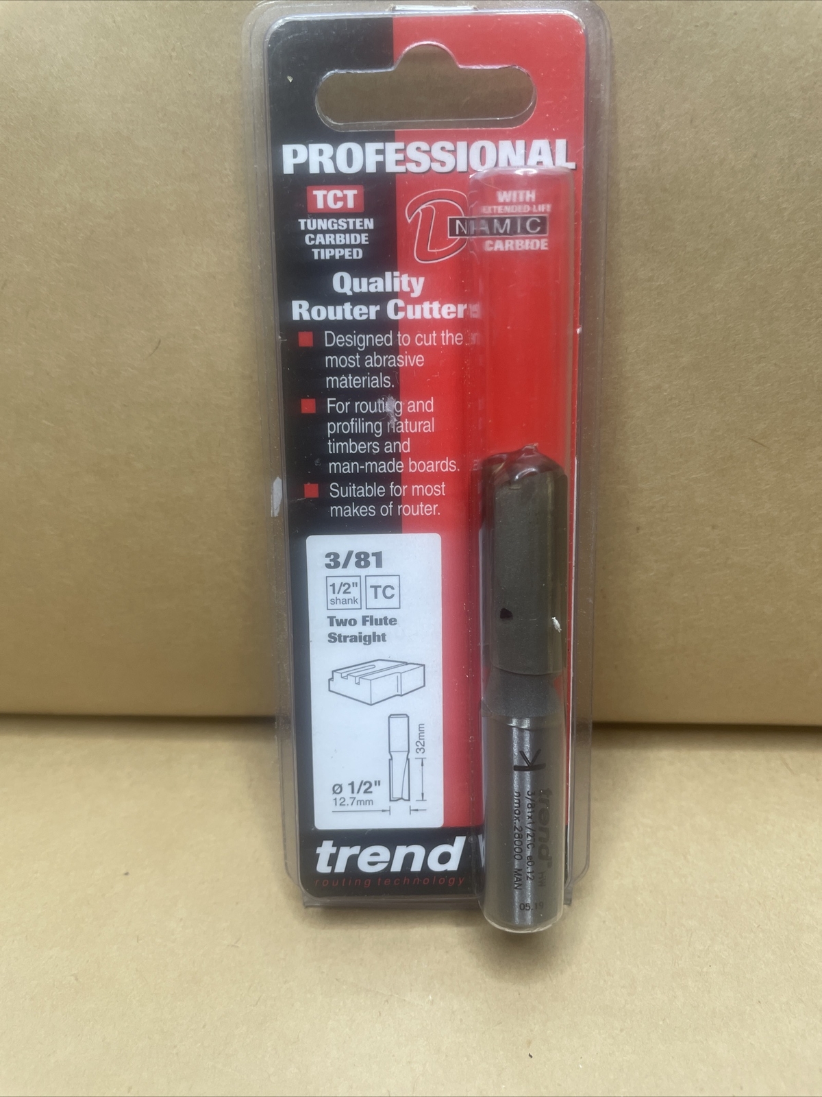 TREND 3/81X1/2TC TWO FLUTE 12.7MM DIA X 32MM 257047