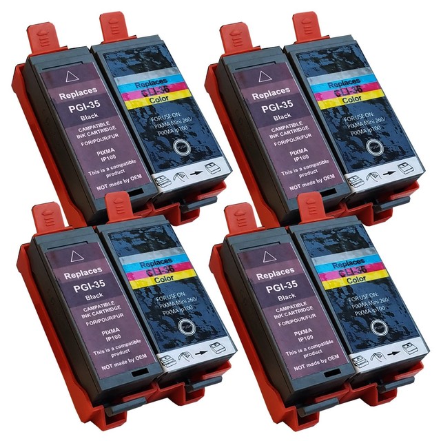 8pk Ink Cartridge for Canon PGI35 PGI35 CLI36 CLI36 PIXMA iP100 iP110