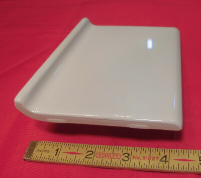1 pc. Glossy White Bullnose Top: base/cove Ceramic Tile: 4-1/4'' X 6'' NEW-STOCK