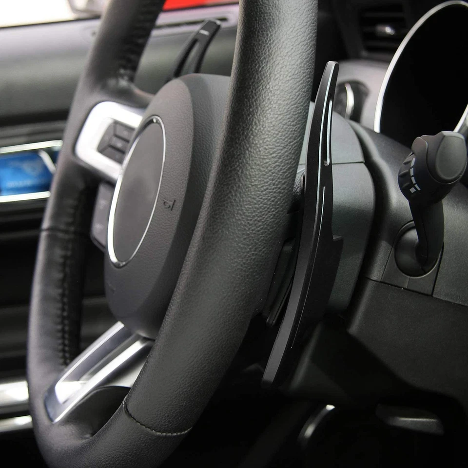 Steering Wheel Shift Paddle Cover Trim Decoration Frame for Ford Mustang 2015+ Foto 3 de 4