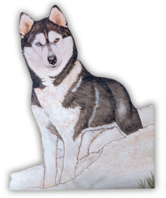 Siberian Husky Magnet Wooden