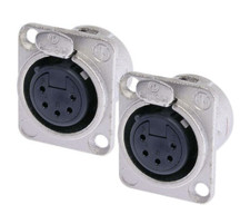  2 Two Genuine NEUTRIK NC5FD-L-1 5-Pin XLR Female Connector Chassis