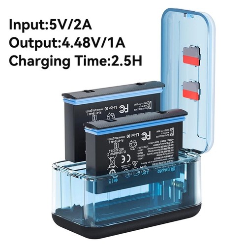 with SD Card Slots Battery Charger Case Action Camera Accessories - Picture 7 of 12