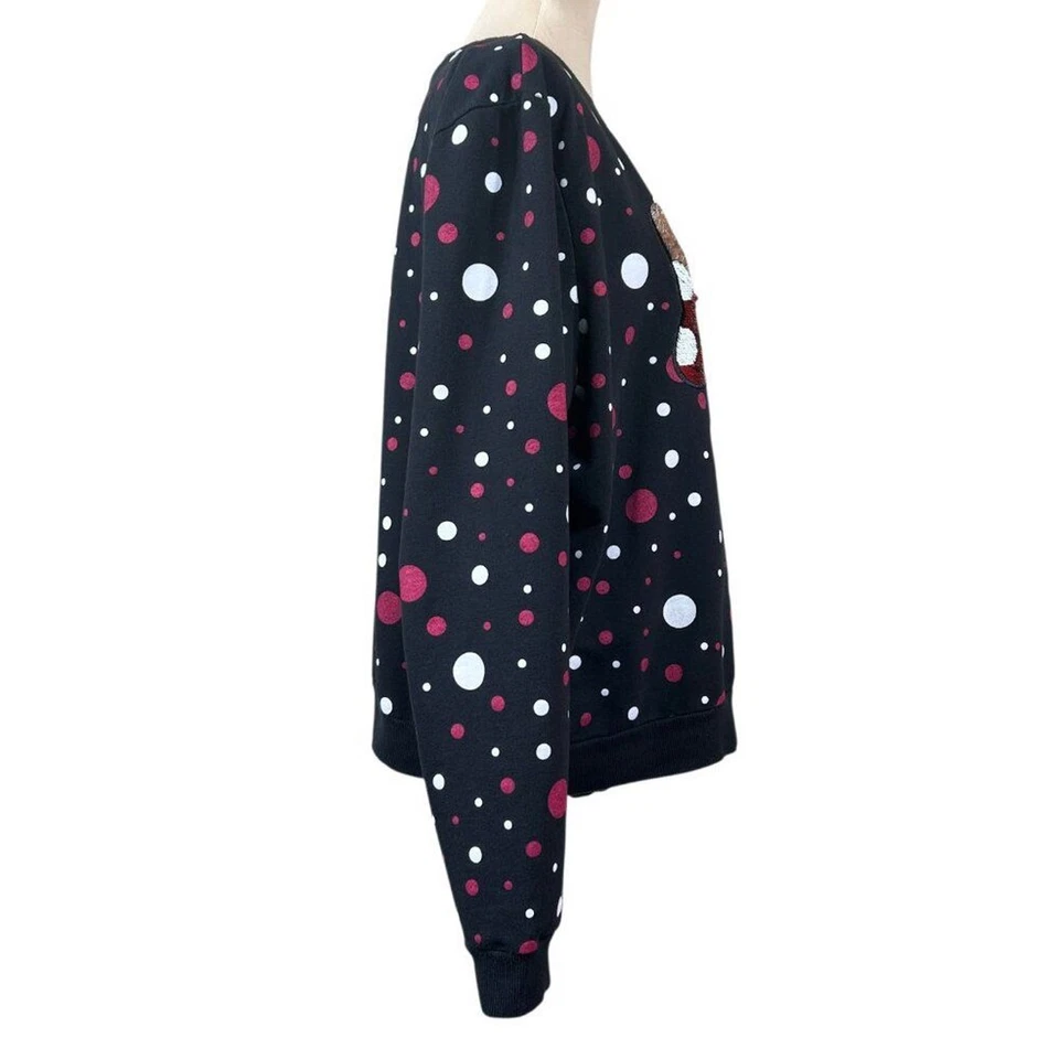 Moletom Minnie Bow lantejoulas rosa preto parques da Disney tamanho XXL - Imagem 3 de 4