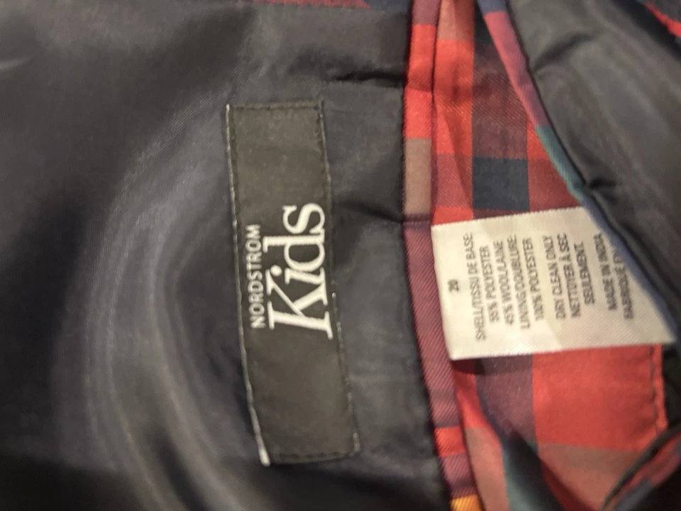 CHAQUETA DE TRAJE BLAZER DE LANA AZUL MARINO NORDSTROM PARA NIÑOS TALLA 20 Foto 3 de 4