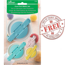 Clover Pom-Pom Maker Set 4 Sizes Multiple Count Knitting Craft Tools 3126 New