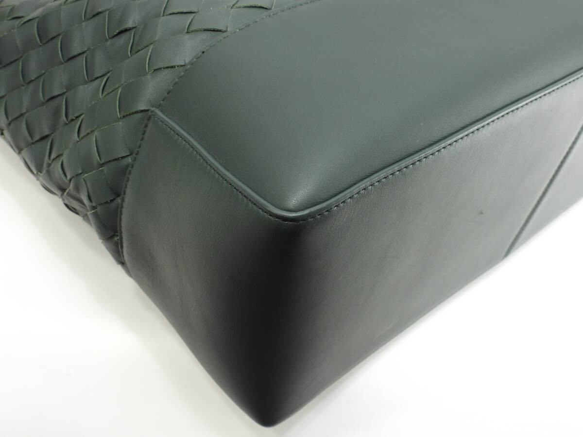 Bottega Veneta Intrecciato Leather Tote Bag Green Large Used thumbnail 6