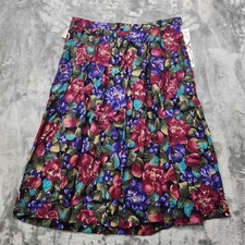 NEW Vintage Koret Skirt Womens 20W Multicolor Floral Pleated Rayon Midi Preppy