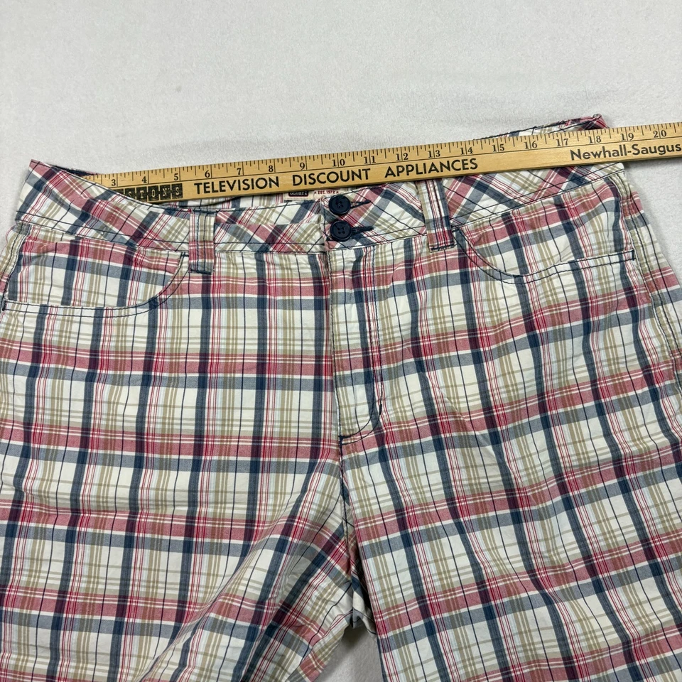 Pantalones cortos para mujer Faded Glory 16 cuadros rojo azul algodón tiro alto Y2K grunge Foto 4 de 4