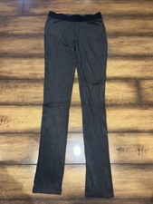 Helmut Lang Womens Size Small Grey Suede Pullon Skinny Leggings