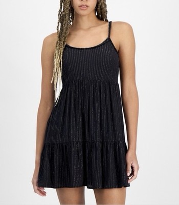 Miken Juniors' Tiered Dress Swim Cover-Up, Black, Size Small, MSRP $32