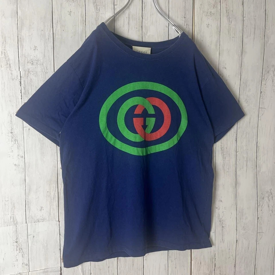 GUCCI G Logo Interlocking XS Size Oversized T-Shirt |Navy Design | Comfortable image 3