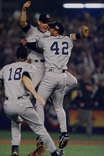 Third baseman Scott Brosius Tino Martinez Mariano Rivera New York - Old Photo