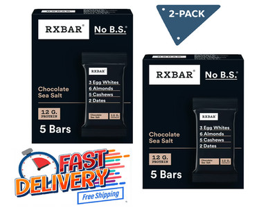 RXBAR Chocolate Sea Salt Chewy Protein Bars Gluten-Free Ready-to-Eat 10 Count
