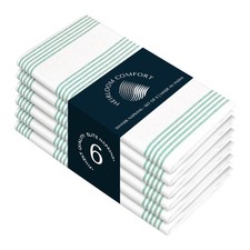 Sea Green Stripe Dinner Napkins Set of 6 , 18x18 Inch, 100 Cotton, Machine ...